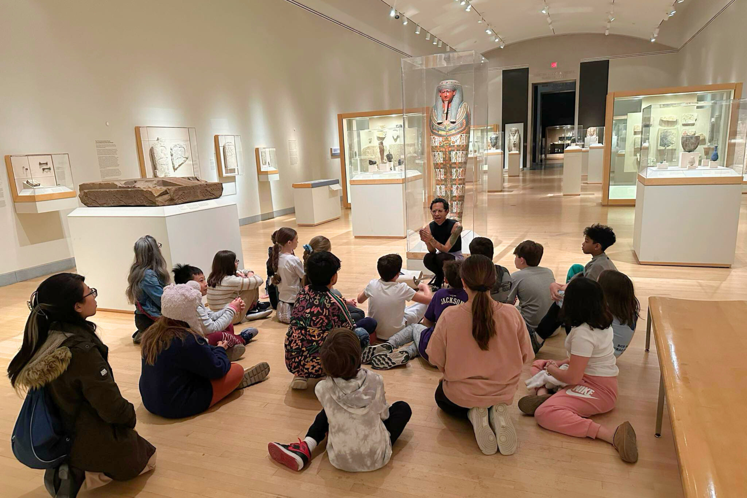 Fifth grade students at the Brooklyn Museum