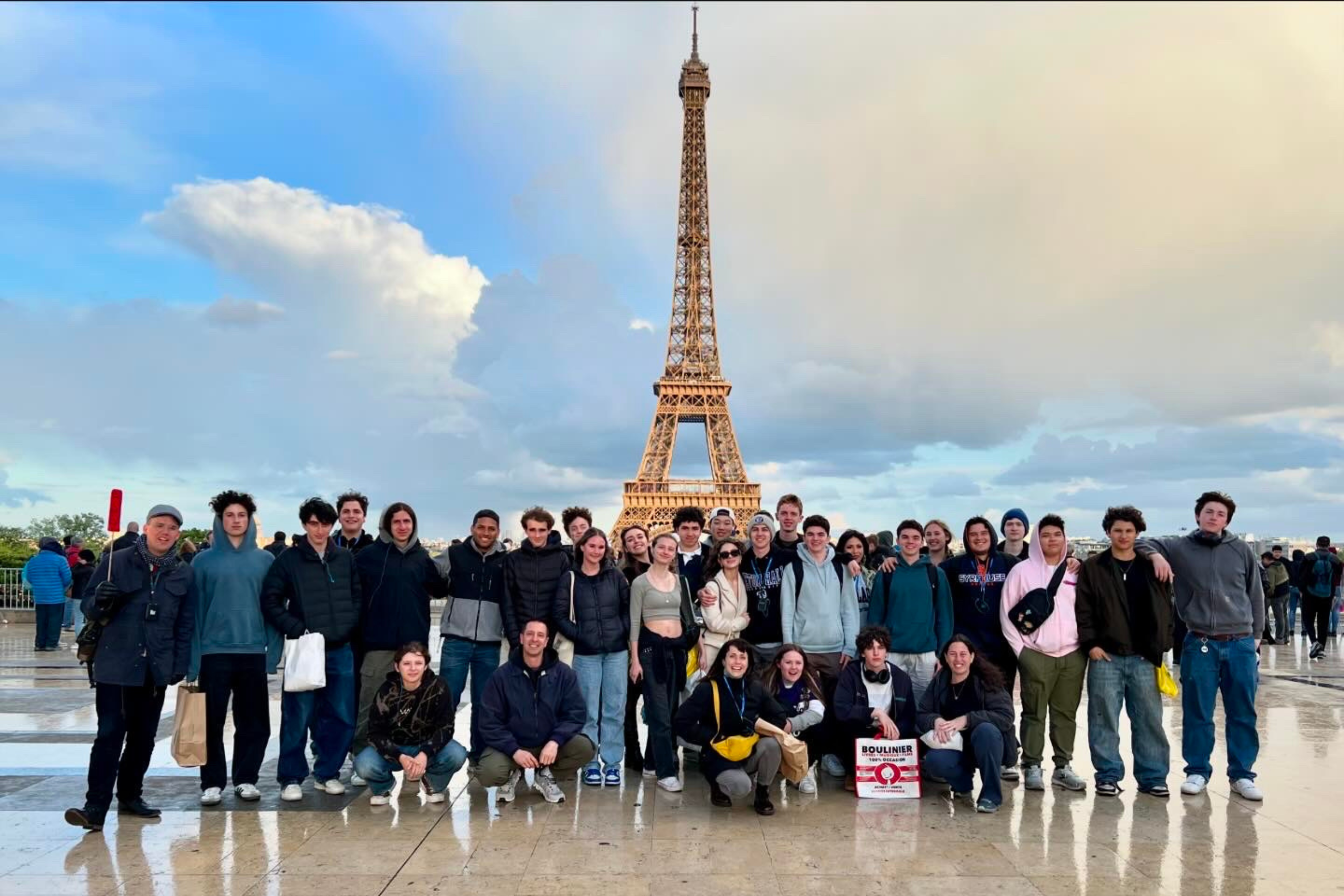 Class of 2024 in front of Eiffel Tower