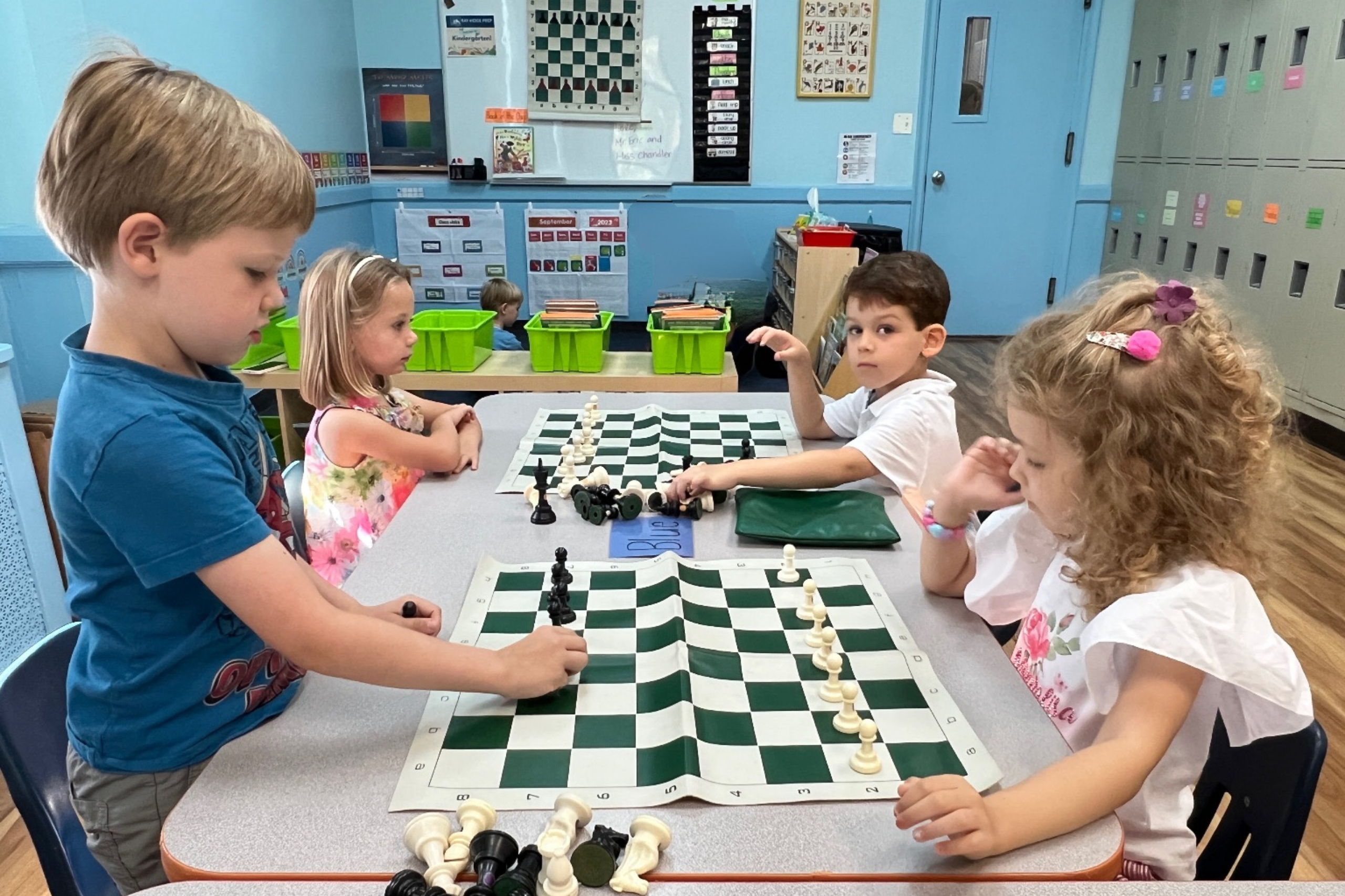 Lower School students playing chess